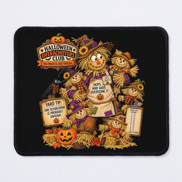 Item preview, ⚡HALLOWEEN OVERACHIEVERS CLUB - Scotty Scarecrow's Yard Display Commitee - dark version designed and sold by WheelieGdArt.