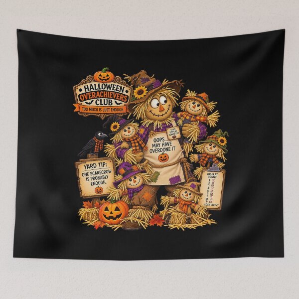 Item preview, ⚡HALLOWEEN OVERACHIEVERS CLUB - Scotty Scarecrow's Yard Display Commitee - dark version designed and sold by WheelieGdArt.