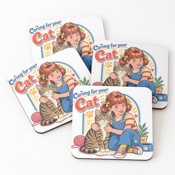 Item preview, Vintage Caring For Your Cat Retro Cute Cat Lover Aesthetic Sticker designed and sold by PRIME4YOU.
