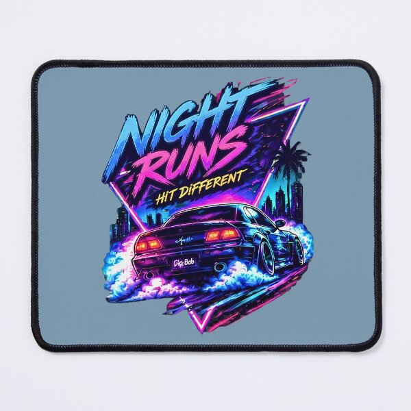 Item preview, Night Runs Hit Different Synthwave Retro Car JDM Aesthetic Classic T-Shirt designed and sold by digitalbob60.