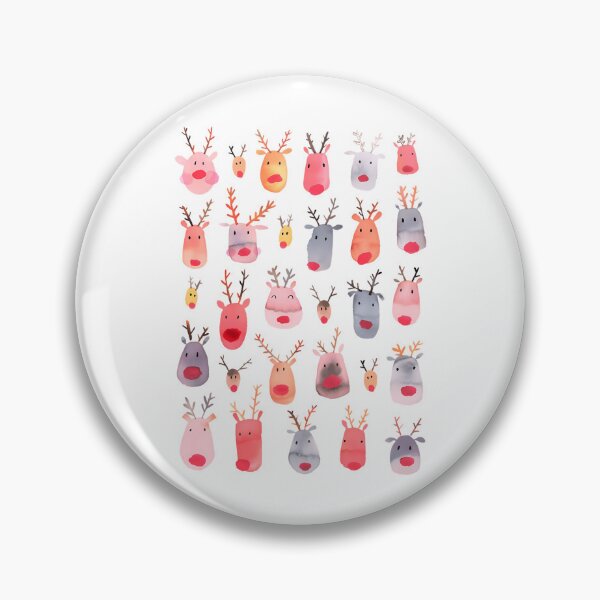 Item preview, Reindeers - Animal Cuteness - Winter Watercolor Pattern - Rudolph designed and sold by funkieedesigns.