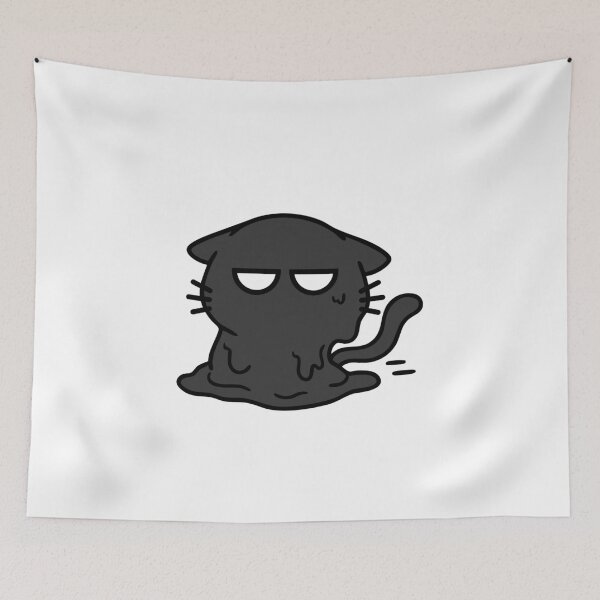 Item preview, Melting Black Cat - Socially Exhausted Introvert designed and sold by offquote. by nttglyphs.