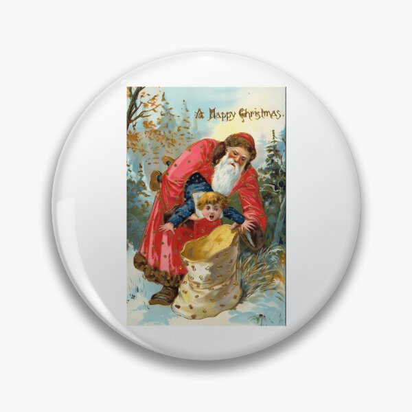 Item preview, Victorian Santa Stuffing Child Into Sack Christmas Greeting designed and sold by DisynePluss.