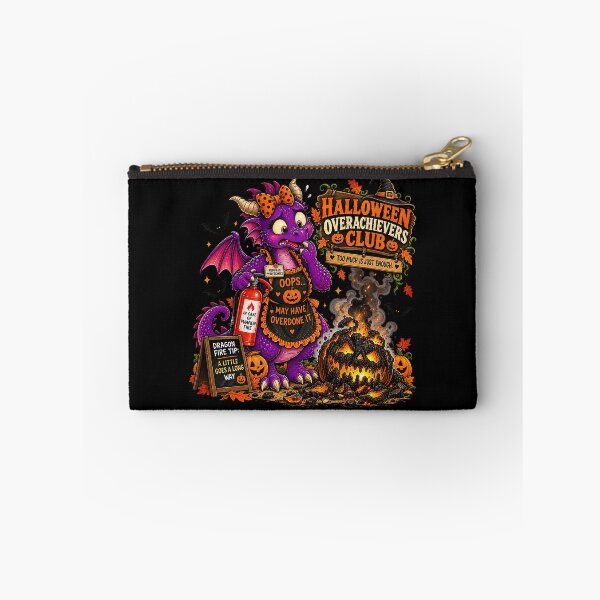 Item preview, ⚡HALLOWEEN OVERACHIEVERS CLUB -  Doris Dragon’s Pumpkin Fire Disaster - dark version designed and sold by WheelieGdArt.