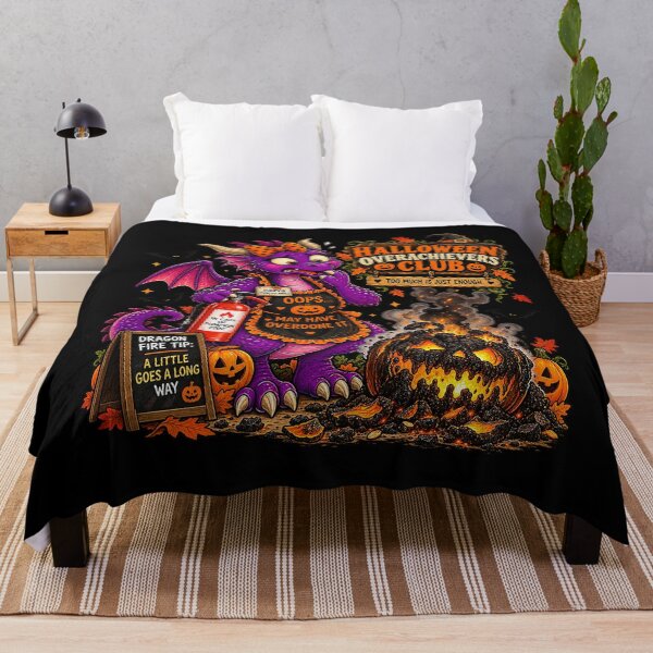 Item preview, ⚡HALLOWEEN OVERACHIEVERS CLUB -  Doris Dragon’s Pumpkin Fire Disaster - dark version designed and sold by WheelieGdArt.