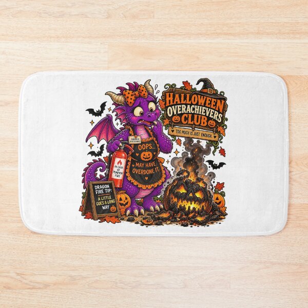 Item preview, ⚡HALLOWEEN OVERACHIEVERS CLUB -  Doris Dragon’s Pumpkin Fire Disaster designed and sold by WheelieGdArt.