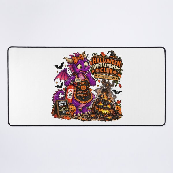 Item preview, ⚡HALLOWEEN OVERACHIEVERS CLUB -  Doris Dragon’s Pumpkin Fire Disaster designed and sold by WheelieGdArt.