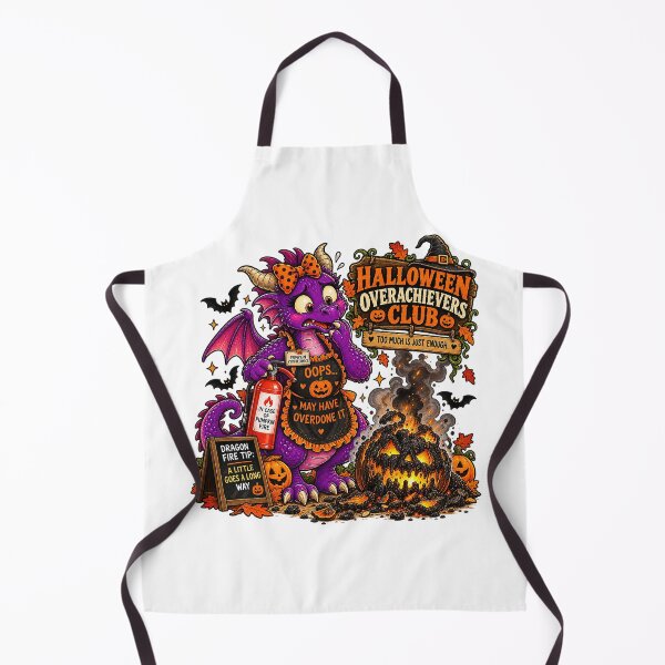 Item preview, ⚡HALLOWEEN OVERACHIEVERS CLUB - Doris Dragon’s Pumpkin Fire Disaster designed and sold by WheelieGdArt.