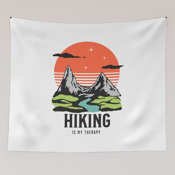 Item preview, Hiking Is My Therapy Retro Mountains Outdoor designed and sold by Loona97.