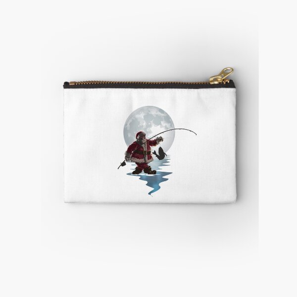 Item preview, Merry Fishmas Funny Christmas Fishing Art Santa Fisherman Moonlit Silhouette designed and sold by HSDbyRachel.
