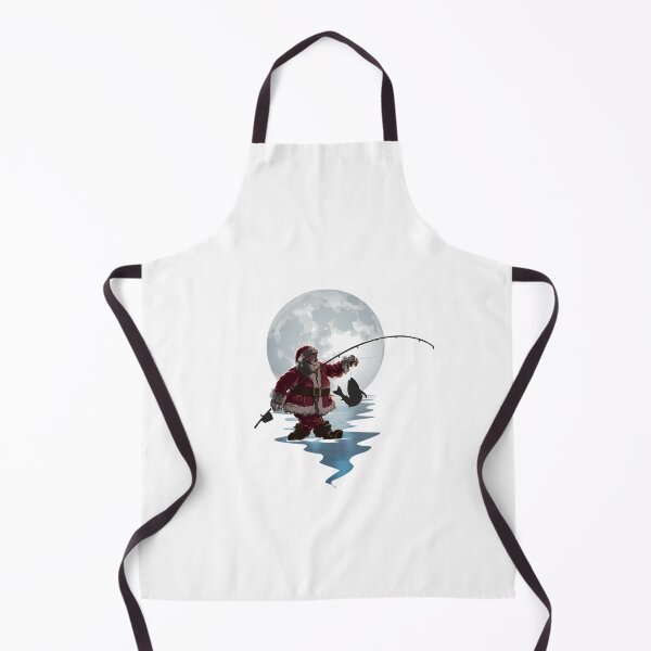 Item preview, Merry Fishmas Funny Christmas Fishing Art Santa Fisherman Moonlit Silhouette designed and sold by HSDbyRachel.