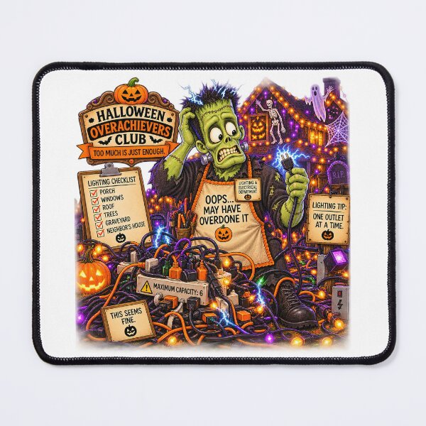 Item preview, ⚡HALLOWEEN OVERACHIEVERS CLUB - Frank's Lighting & Electrical Department designed and sold by WheelieGdArt.