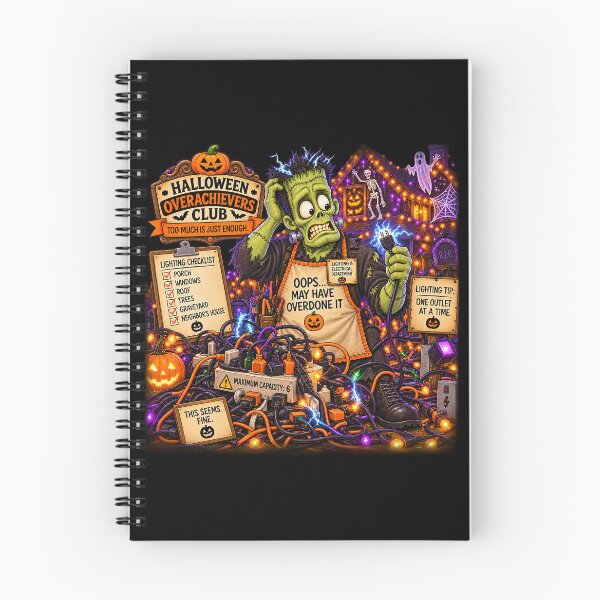 Item preview, ⚡HALLOWEEN OVERACHIEVERS CLUB -  Frank's Lighting & Electrical Department - dark version designed and sold by WheelieGdArt.