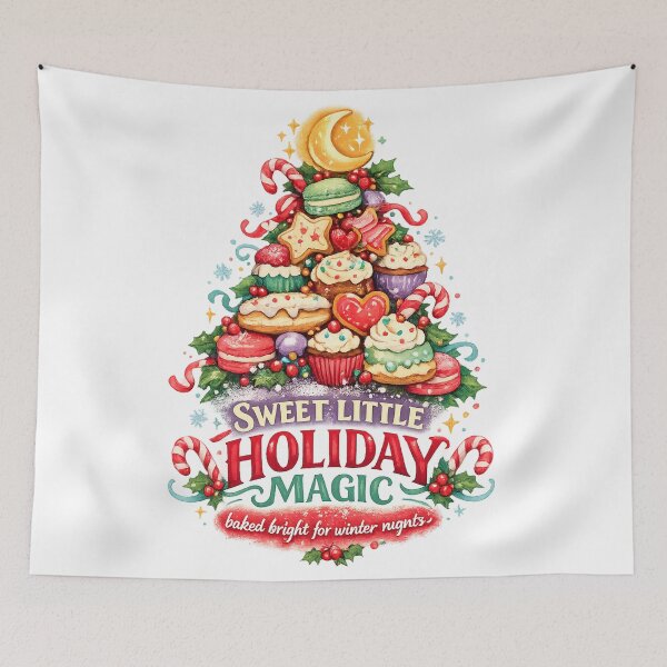 Item preview, Sweet Little Holiday Magic Christmas Dessert Tree Watercolor Art Design designed and sold by inkoutninja.