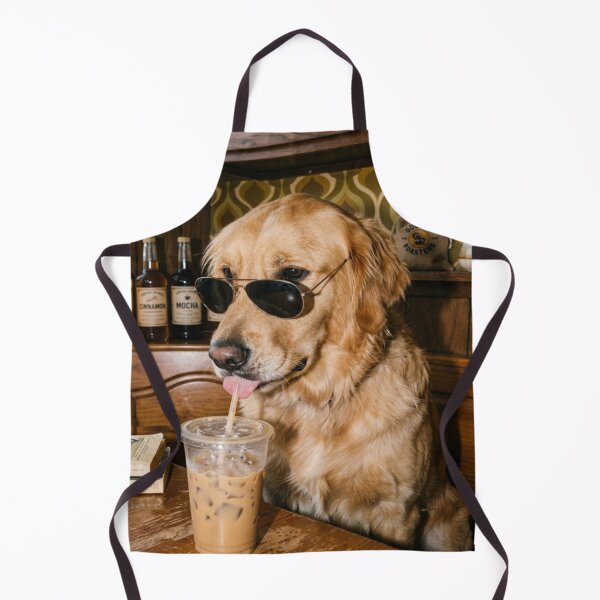 Item preview, Golden Retriever Drinking Iced Coffee Retro Cafe Mug designed and sold by creativerooney.