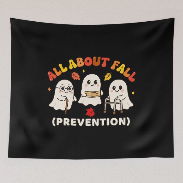 Item preview, All About Fall Prevention Cute Ghosts Autumn Leaves designed and sold by SoyLamderma.