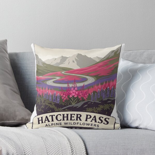 Item preview, Hatcher Pass Alpine Wildflowers Alaska Shield Sticker designed and sold by DetourDgn.