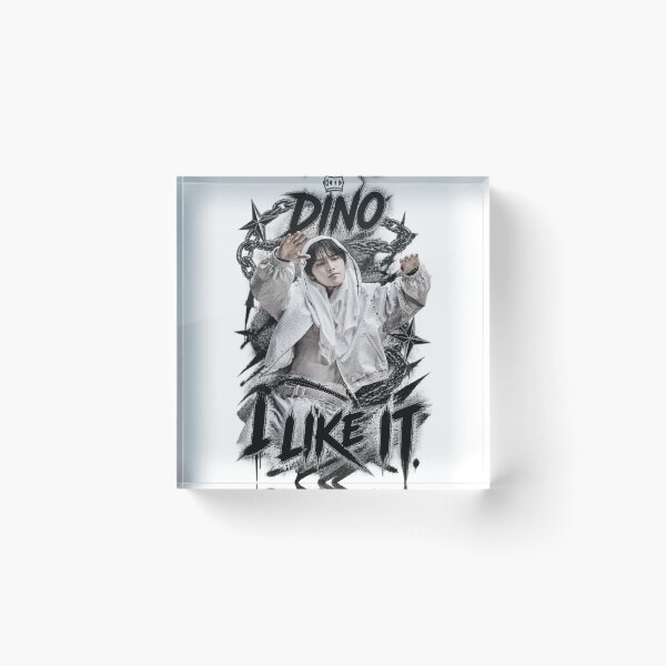 Item preview, DINO I LIKE IT SEVENTEEN Black Chrome Luxury Fan Artwork designed and sold by Valeree Store.