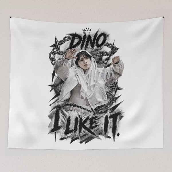 Item preview, DINO I LIKE IT SEVENTEEN Black Chrome Luxury Fan Artwork designed and sold by Valeree Store.