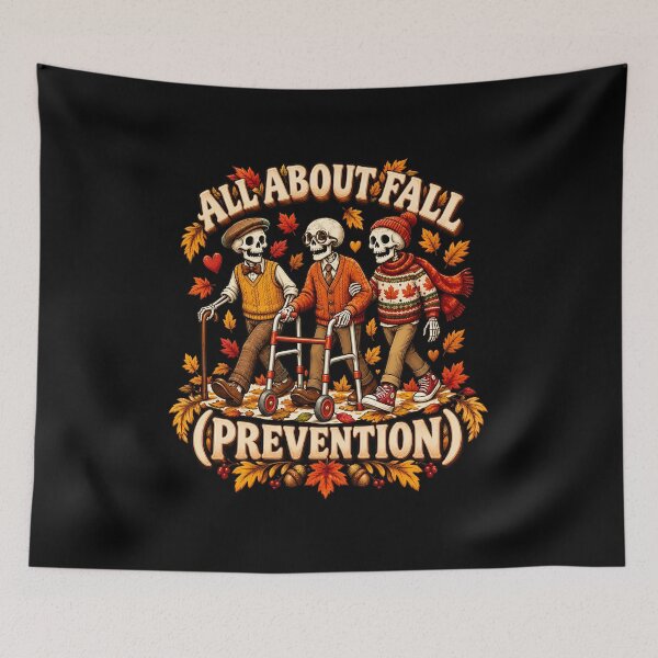 Item preview, All About Fall Prevention Skeleton Autumn Design designed and sold by SoyLamderma.