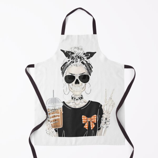 Item preview, Skeleton Girl Drinking Coffee Peace Sign Graphic Tee Women T-Shirt designed and sold by VendaVirtualVip.