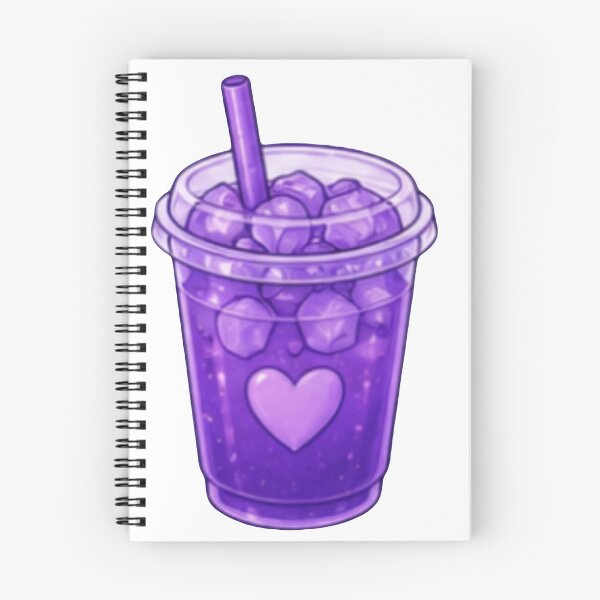 Item preview, Cute Purple Iced Drink with Heart Kawaii Aesthetic designed and sold by Kiralemon.