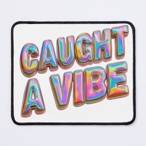 Item preview, Caught A Vibe Iridescent Bubble Lettering designed and sold by NicolasGlowArt.