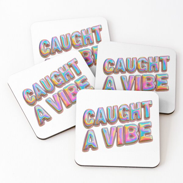 Item preview, Caught A Vibe Iridescent Bubble Lettering designed and sold by NicolasGlowArt.