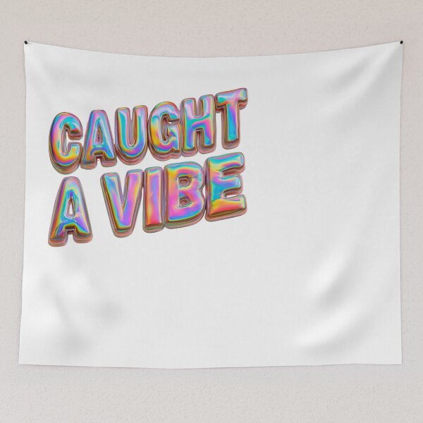 Item preview, Caught A Vibe Iridescent Bubble Lettering designed and sold by NicolasGlowArt.
