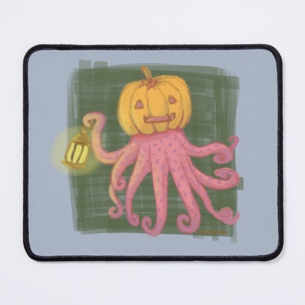 Item preview, Halloween Octopus Wearing Pumpkin Holding Lantern designed and sold by fishingpiano.