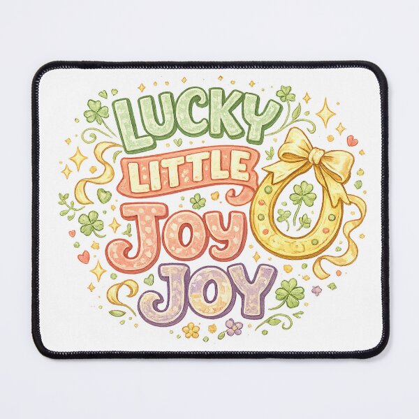 Item preview, Lucky Little Joy Joy Pastel Clover Horseshoe St Patricks Day Art Design designed and sold by inkoutninja.