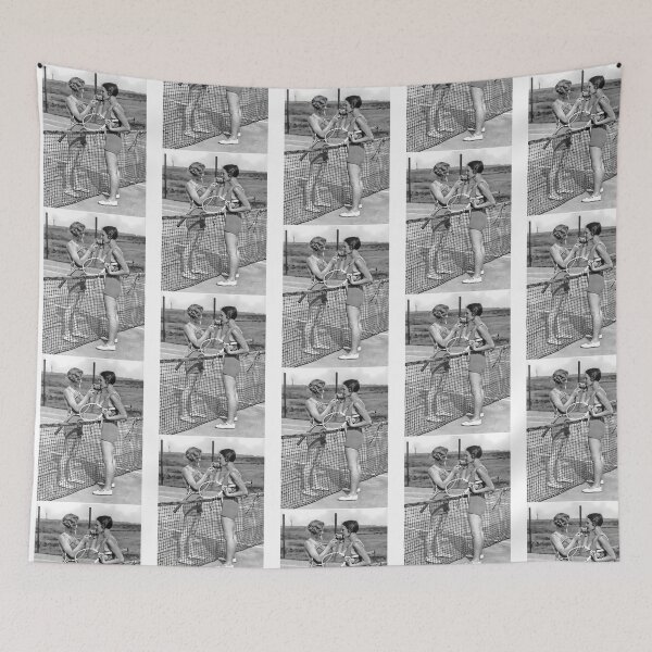 Item preview, Women Tennis Players Cigarette Break Vintage Black And White Art designed and sold by MayaloveStores.