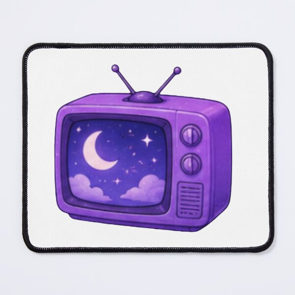 Item preview, Cute Purple Retro TV with Moon and Stars designed and sold by Kiralemon.
