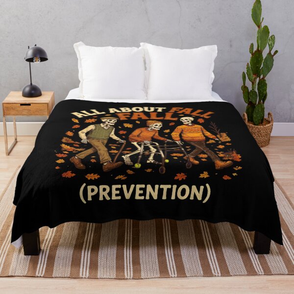 Item preview, All About Fall Prevention Skeleton Autumn Illustration designed and sold by SoyLamderma.
