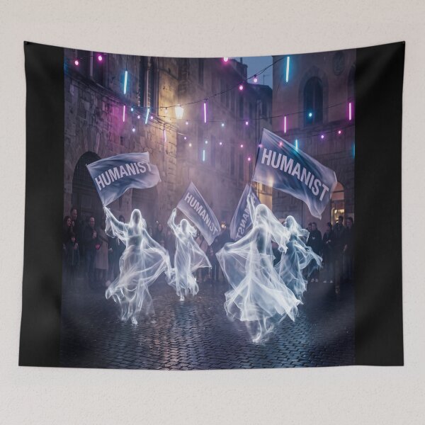 Item preview, DANCING FEMALE HUMANISTS WAVING FLAGS designed and sold by NOIMION DIGITAL ART.
