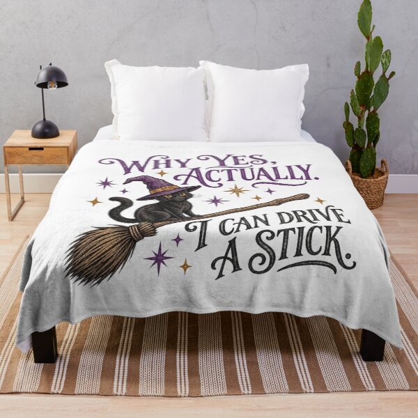 Item preview, I Can Drive a Stick Witch Cat designed and sold by VioletNance.