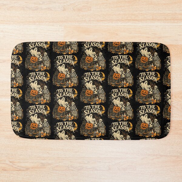 Item preview, Tis The Season Spooky Retro Halloween Ghost Skeleton Witch Design designed and sold by RamonaTeal.
