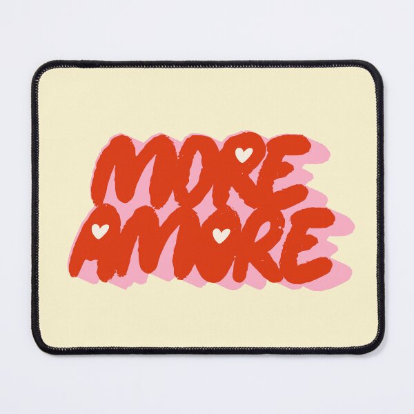 Item preview, More Amore Cute Retro Heart Typographic in Hot Red and Pink designed and sold by nineFlorals.