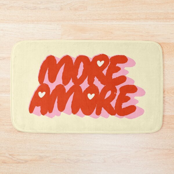 Item preview, More Amore Cute Retro Heart Typographic in Hot Red and Pink designed and sold by nineFlorals.
