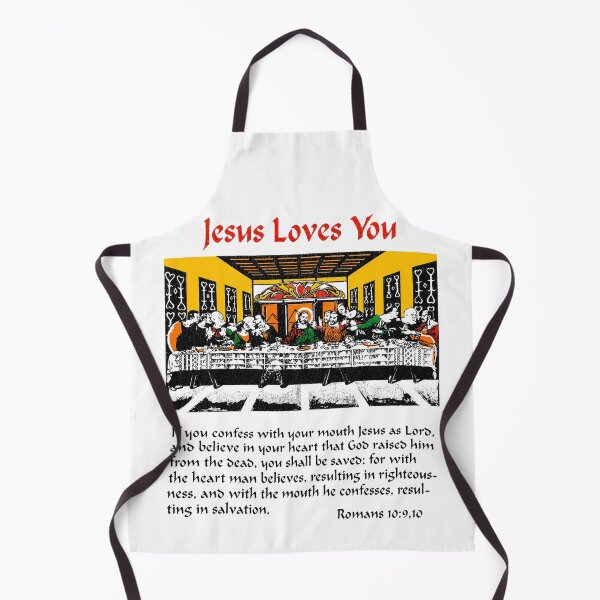 Item preview, Jesus Loves You Last Supper Christian Faith Romans 10:9 Bible Graphic designed and sold by InOtterNew.