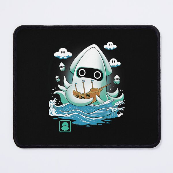 Item preview, Blooper Mario Ukiyo E Ocean Squid Pirate Ship Art designed and sold by bonizem.