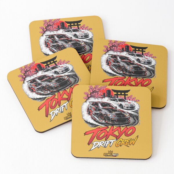 Item preview, Tokyo Drift Crew Japanese Street Racing JDM Cars Red Accent Art   designed and sold by digitalbob60.