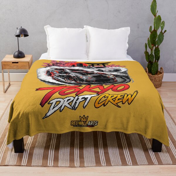 Aperçu de l'œuvre Tokyo Drift Crew, voitures de course de rue japonaises JDM, art avec accents rouges créée et vendue par digitalbob60.