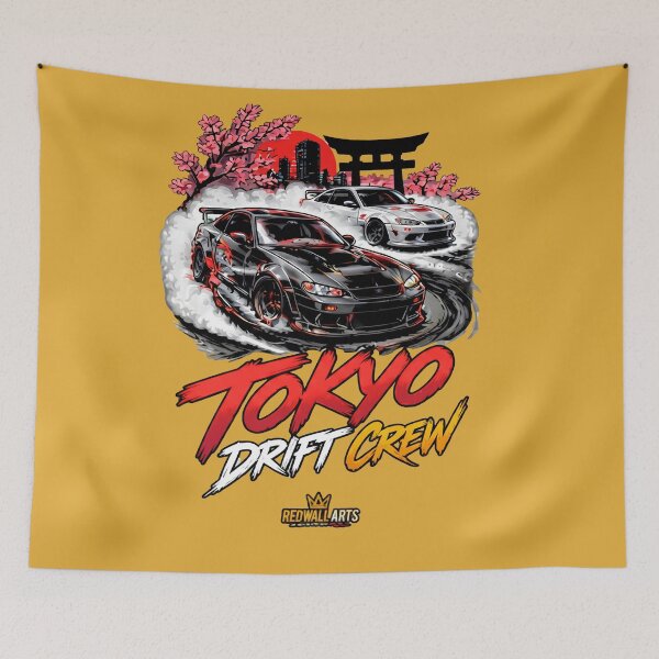 Item preview, Tokyo Drift Crew Japanese Street Racing JDM Cars Red Accent Art   designed and sold by digitalbob60.