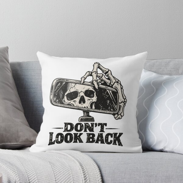 Item preview, Don't Look Back Skull Rearview Mirror Gothic Retro Ink Design designed and sold by RamonaTeal.