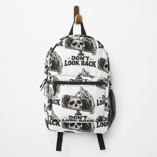 Item preview, Don't Look Back Skull Rearview Mirror Gothic Retro Ink Design designed and sold by RamonaTeal.