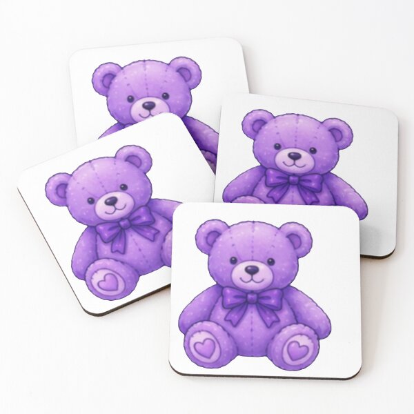 Item preview, Cute Purple Teddy Bear with Heart | Kawaii Pastel Bear designed and sold by Kiralemon.