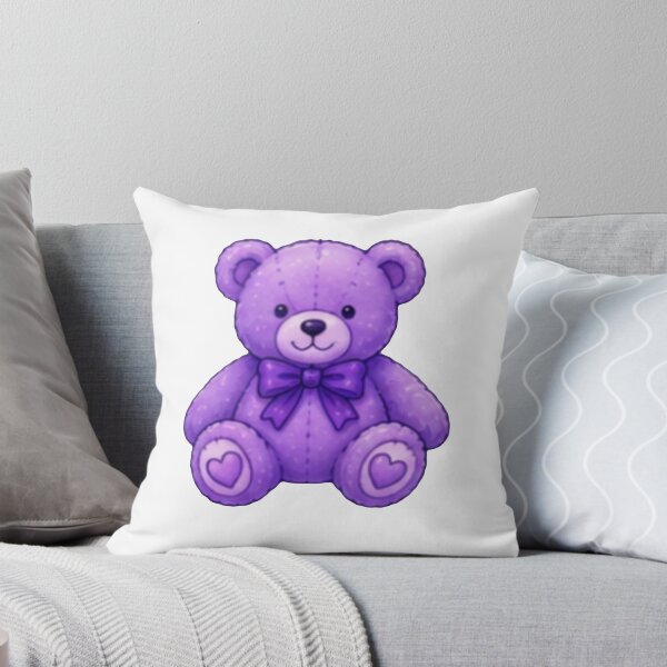 Item preview, Cute Purple Teddy Bear with Heart | Kawaii Pastel Bear designed and sold by Kiralemon.