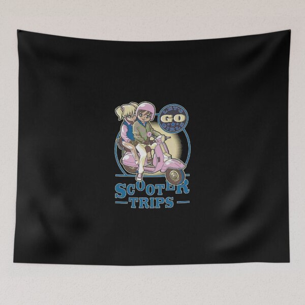 Item preview, Retro Anime Girls Scooter Trip Graphic designed and sold by YunadiMelikov.