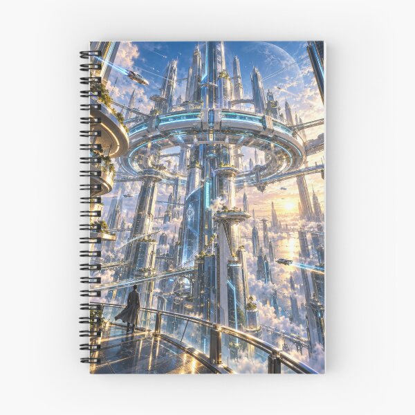 Item preview, Azure Skyline Nexus – Futuristic City Above the Clouds designed and sold by SEIMEI2025.